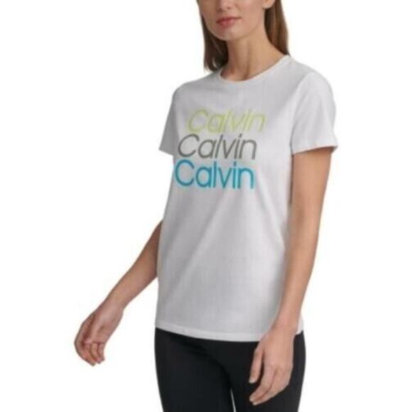 Calvin Klein Tops - Calvin Klein Performance Logo Print Short Sleeve Women's T-Shirt S NWT White